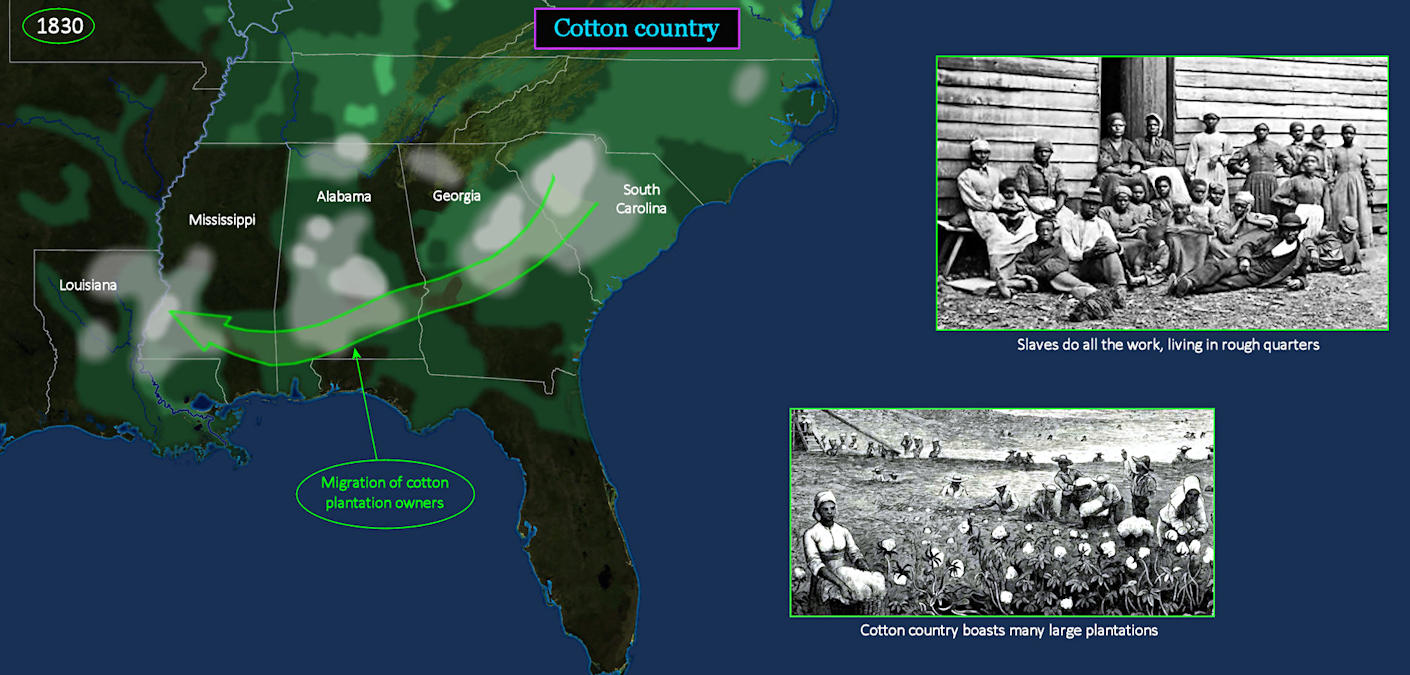 Cotton plantations, 1830s